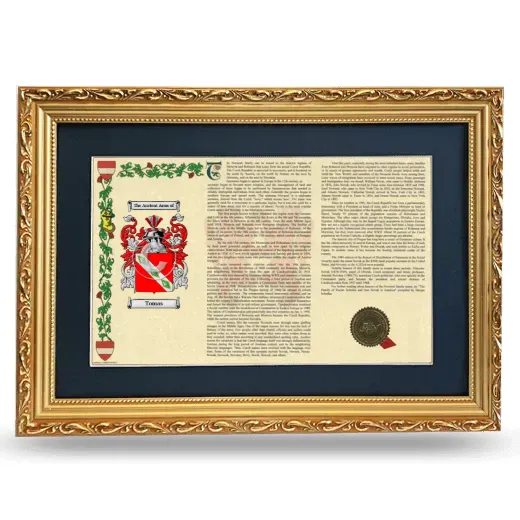 Tomas Deluxe Armorial Landscape Framed - Gold