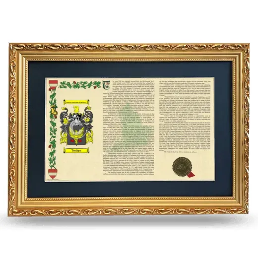 Tonkyn Deluxe Armorial Landscape Framed - Gold