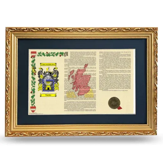 Torries Deluxe Armorial Landscape Framed - Gold