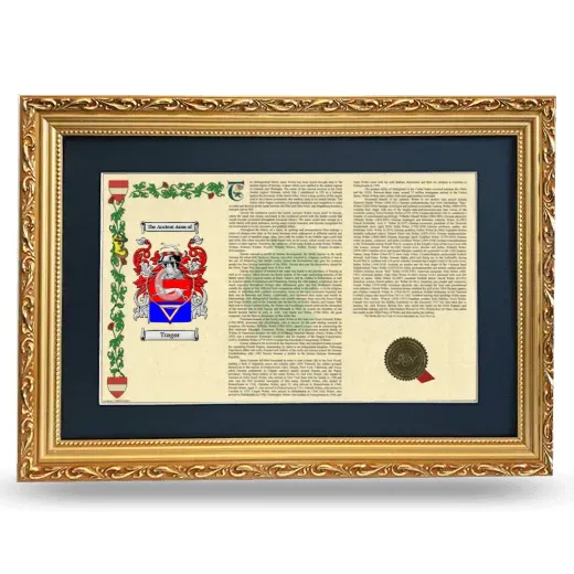 Tragor Deluxe Armorial Landscape Framed - Gold
