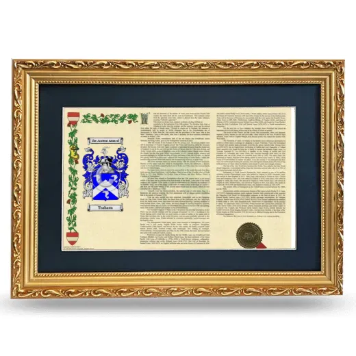 Traharn Deluxe Armorial Landscape Framed - Gold