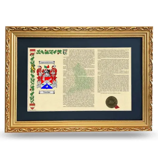 Treecher Deluxe Armorial Landscape Framed - Gold