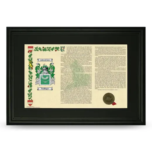 Trullinger Deluxe Armorial Landscape Framed- Black