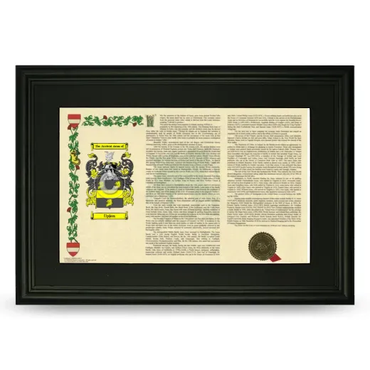 Upjon Deluxe Armorial Landscape Framed- Black