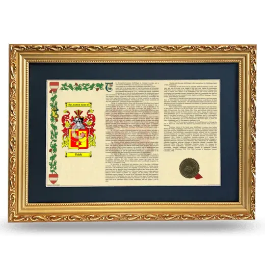 Urick Deluxe Armorial Landscape Framed - Gold