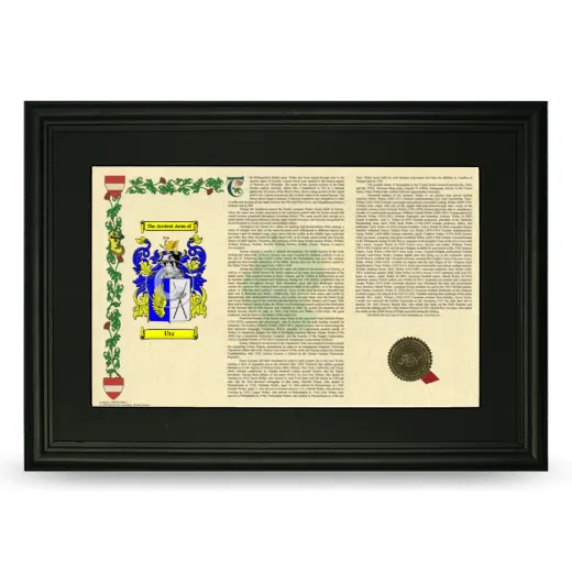 Utz Deluxe Armorial Landscape Framed- Black