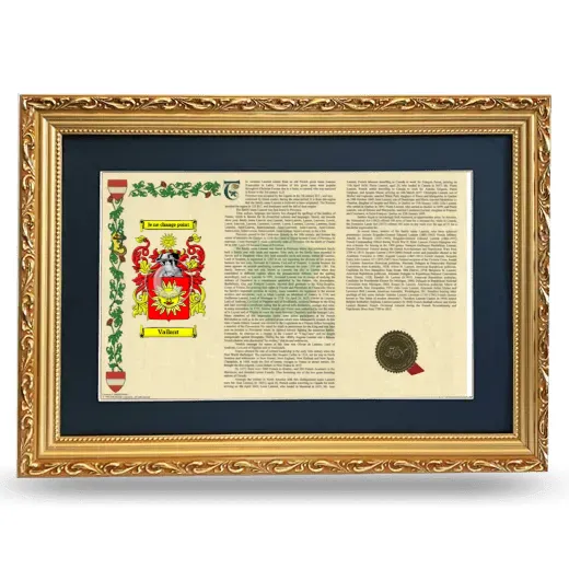 Vailant Deluxe Armorial Landscape Framed - Gold