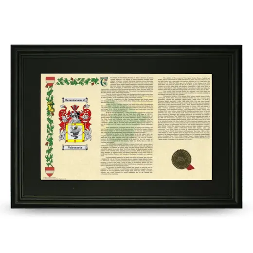 Valensuela Deluxe Armorial Landscape Framed- Black