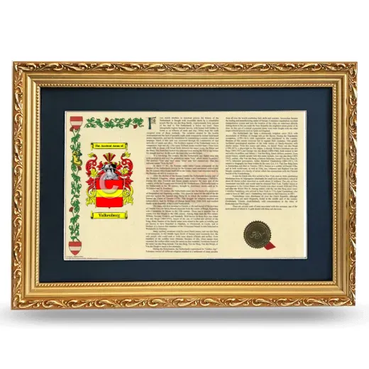 Valkenburg Deluxe Armorial Landscape Framed - Gold
