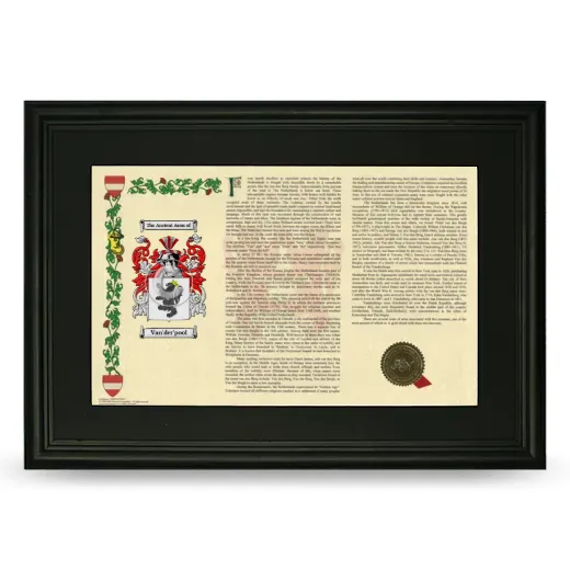 Van'der'pool Deluxe Armorial Landscape Framed- Black