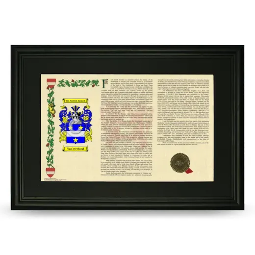 Van'vreeland Deluxe Armorial Landscape Framed- Black