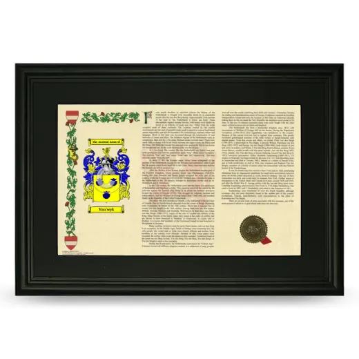 Van'wyk Deluxe Armorial Landscape Framed- Black