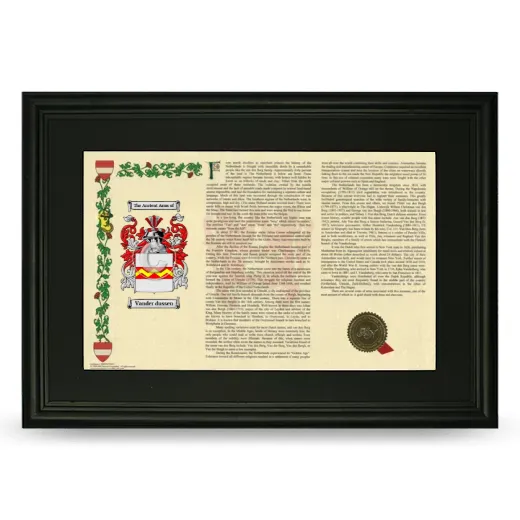 Vander dussen Deluxe Armorial Landscape Framed- Black