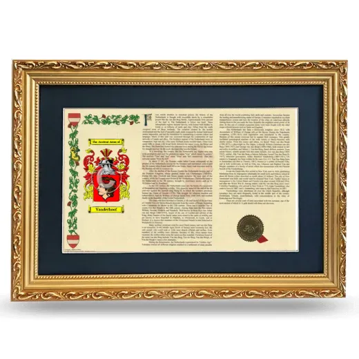 Vanderhoof Deluxe Armorial Landscape Framed - Gold