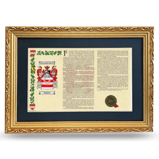 Vanness Deluxe Armorial Landscape Framed - Gold