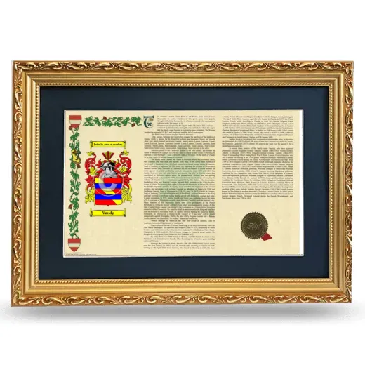 Vaudy Deluxe Armorial Landscape Framed - Gold