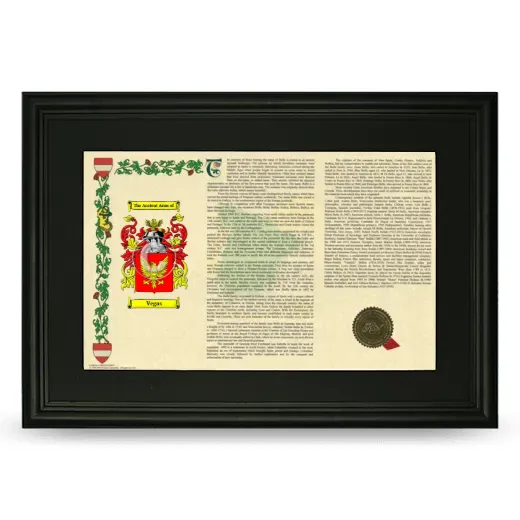 Vegas Deluxe Armorial Landscape Framed- Black