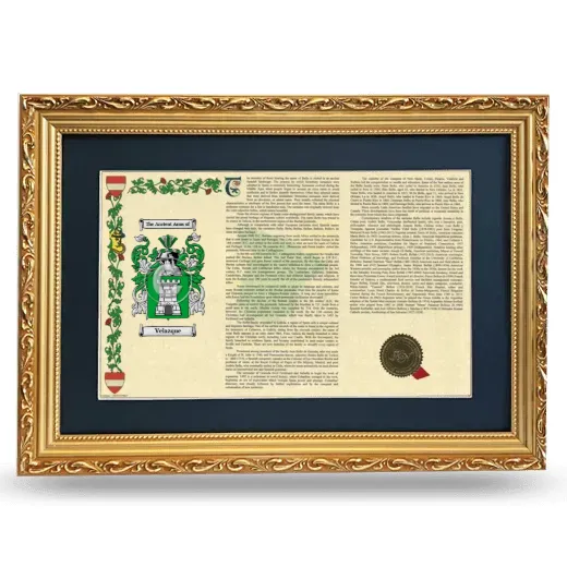 Velazque Deluxe Armorial Landscape Framed - Gold