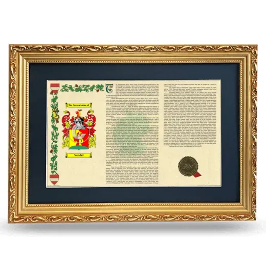 Vendel Deluxe Armorial Landscape Framed - Gold