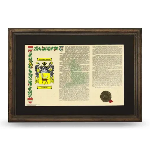 Venison Deluxe Armorial Landscape Framed - Brown