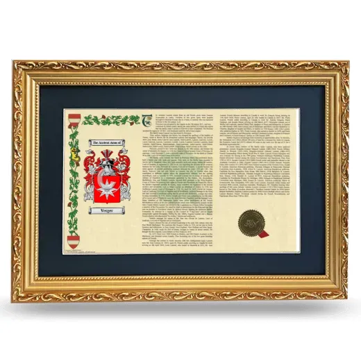 Verger Deluxe Armorial Landscape Framed - Gold