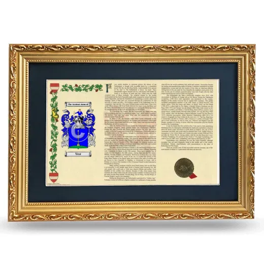 Vest Deluxe Armorial Landscape Framed - Gold
