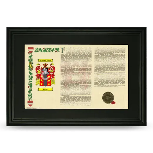 Victor Deluxe Armorial Landscape Framed- Black