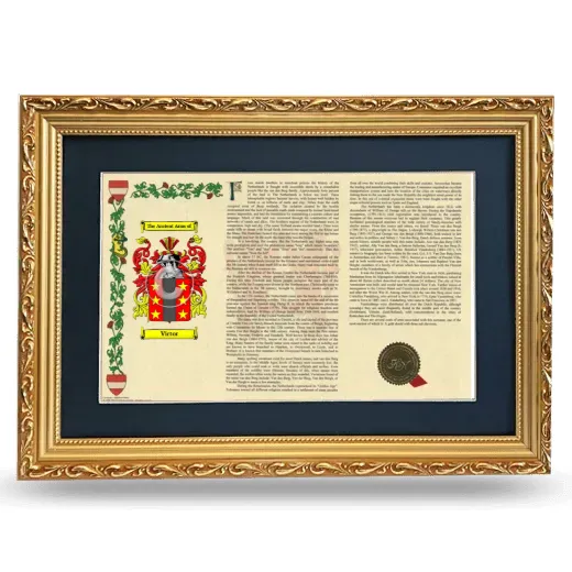Victor Deluxe Armorial Landscape Framed - Gold