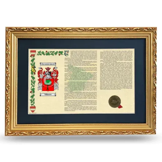 Villacres Deluxe Armorial Landscape Framed - Gold