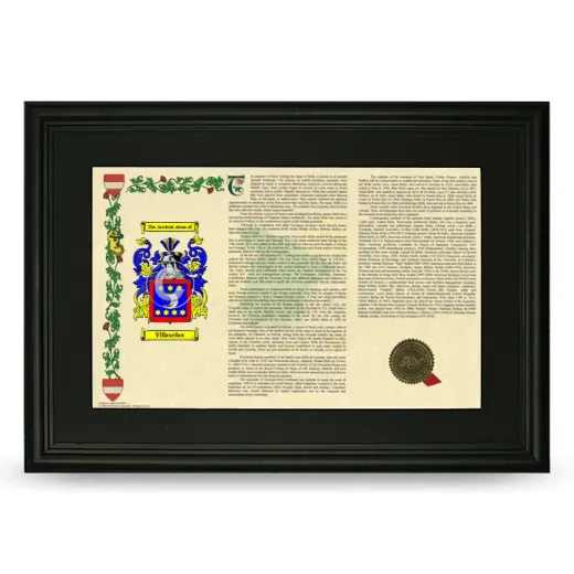 Villaseñor Deluxe Armorial Landscape Framed- Black