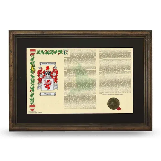 Virginia Deluxe Armorial Landscape Framed - Brown