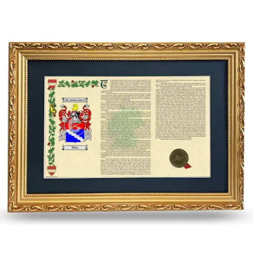 Vlees Deluxe Armorial Landscape Framed - Gold