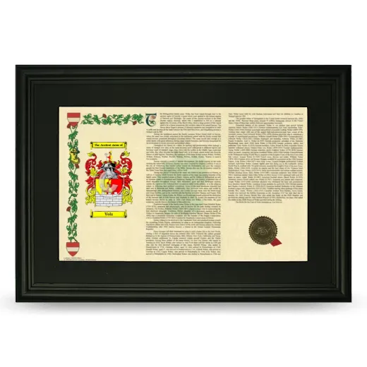 Volz Deluxe Armorial Landscape Framed- Black