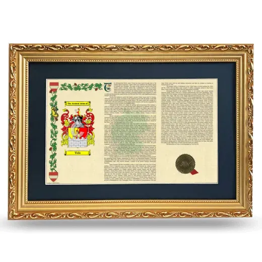 Volz Deluxe Armorial Landscape Framed - Gold
