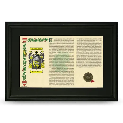 Von knobloch Deluxe Armorial Landscape Framed- Black