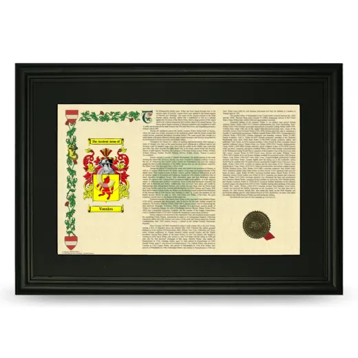 Vossius Deluxe Armorial Landscape Framed- Black