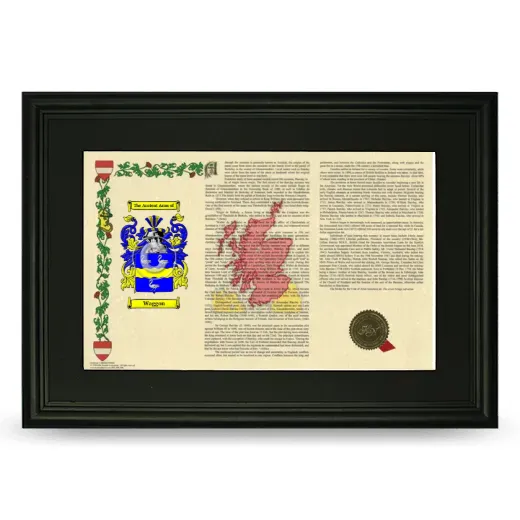 Waggon Deluxe Armorial Landscape Framed- Black