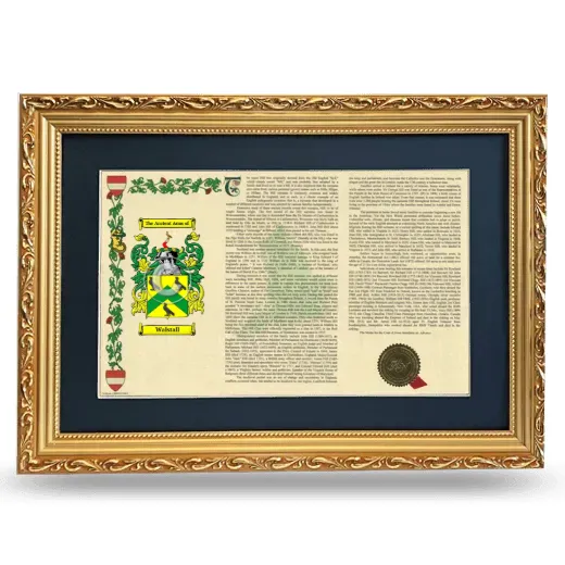 Walstall Deluxe Armorial Landscape Framed - Gold