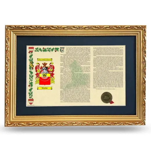 Warrior Deluxe Armorial Landscape Framed - Gold