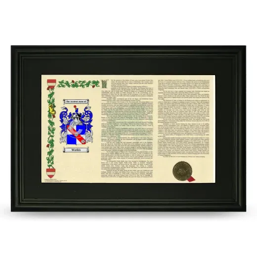 Watkis Deluxe Armorial Landscape Framed- Black