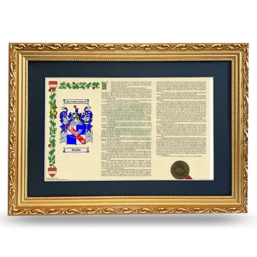 Watkis Deluxe Armorial Landscape Framed - Gold