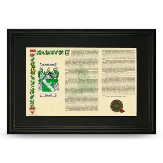 Watnall Deluxe Armorial Landscape Framed- Black