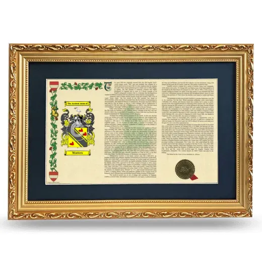 Watters Deluxe Armorial Landscape Framed - Gold