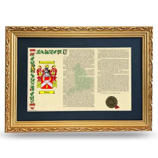 Wayne Deluxe Armorial Landscape Framed - Gold