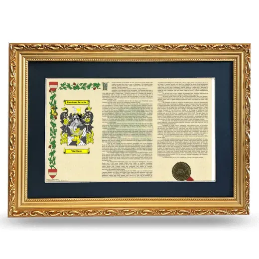 Welliam Deluxe Armorial Landscape Framed - Gold