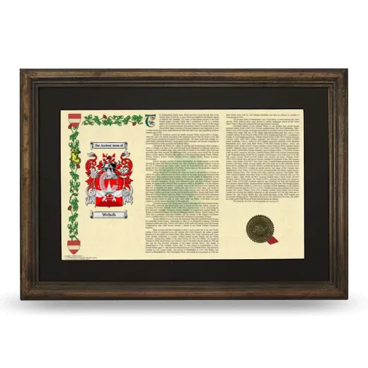 Welsch Deluxe Armorial Landscape Framed - Brown