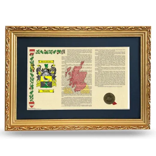 Werarthy Deluxe Armorial Landscape Framed - Gold