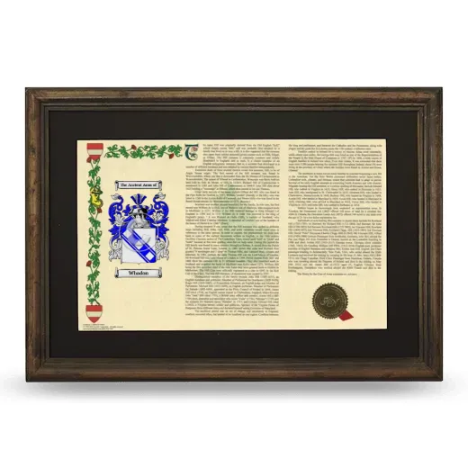Whadon Deluxe Armorial Landscape Framed - Brown
