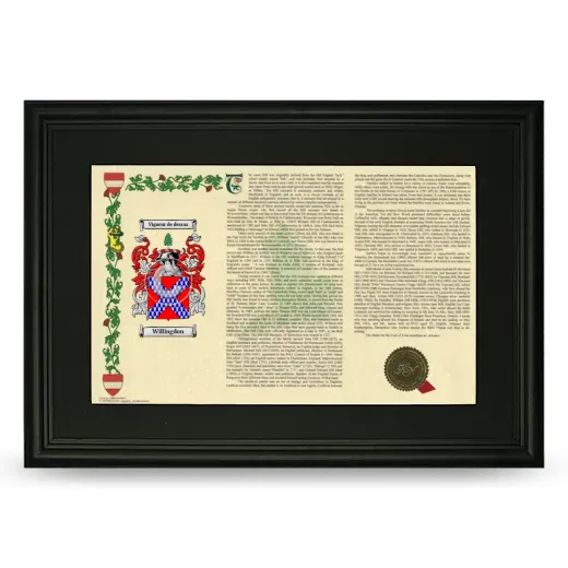 Willingdon Deluxe Armorial Landscape Framed- Black