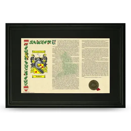 Wolthers Deluxe Armorial Landscape Framed- Black